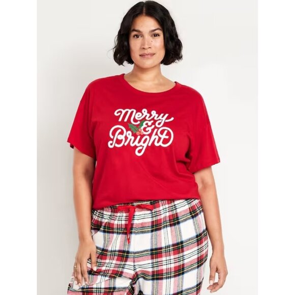 Old Navy Merry and Bright Christmas Tee - Size 3X - Picture 1 of 8